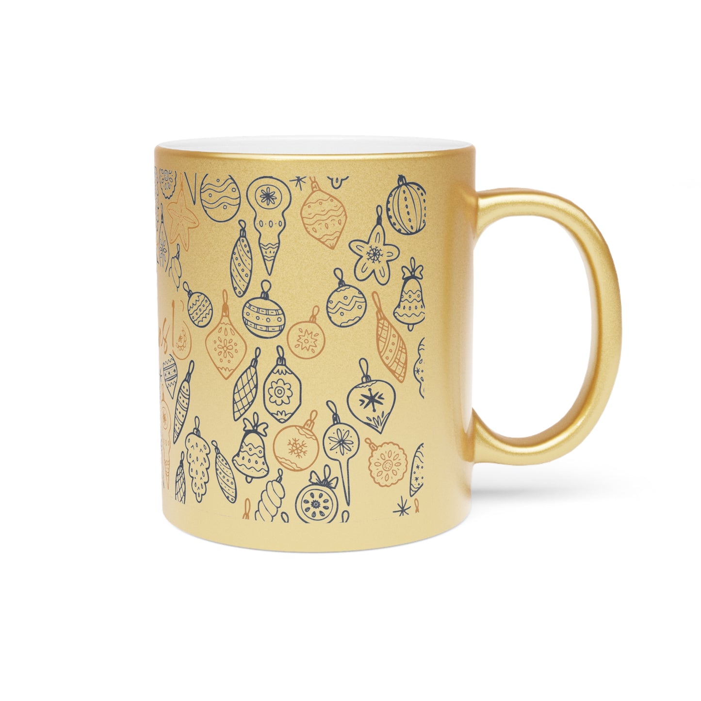 Metallic Christmas Mug, Festive Hot Cocoa Cup, Holiday Drinkware, Unique Gift for Coffee Lovers, Merry Christmas Decor, Winter Celebration
