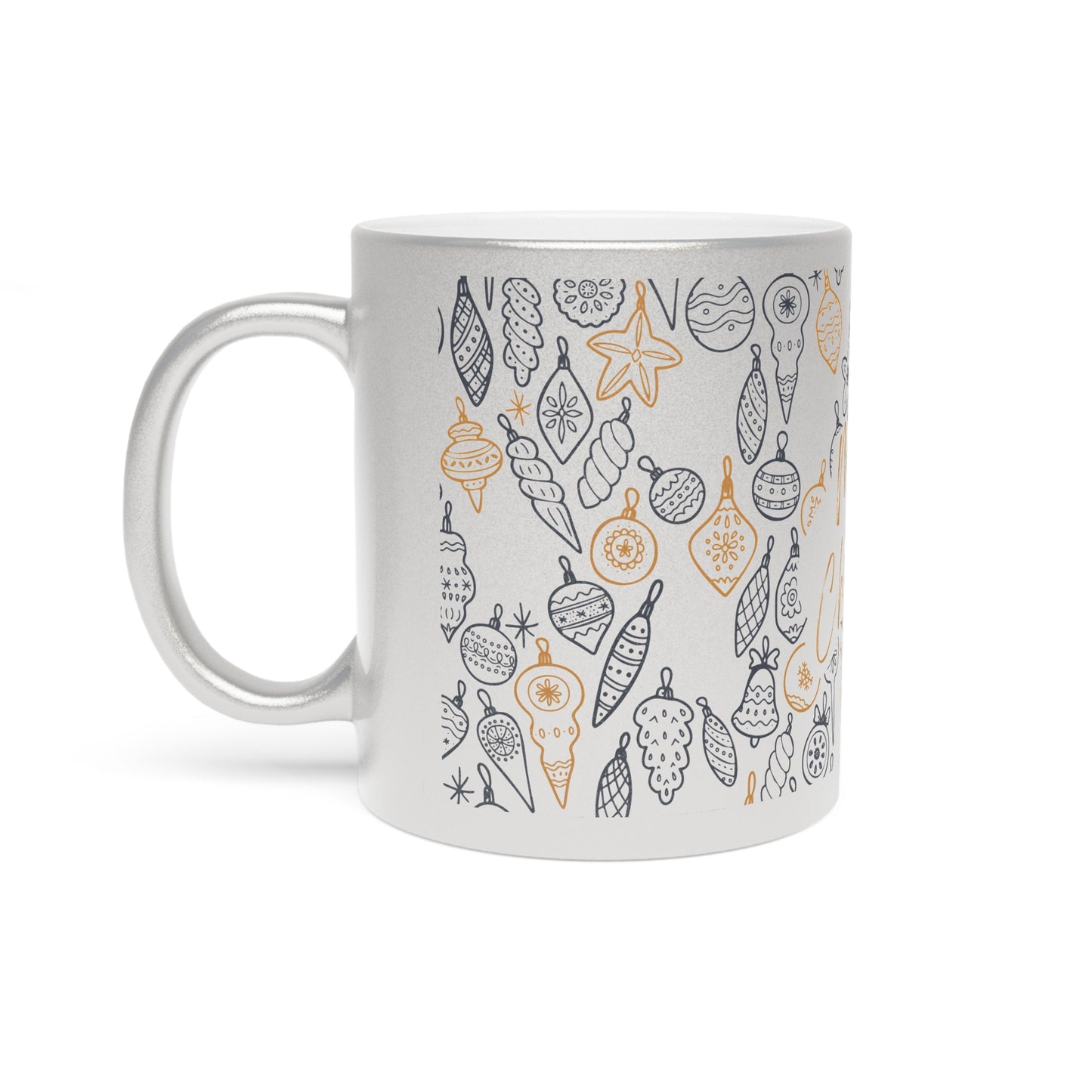 Metallic Christmas Mug, Festive Hot Cocoa Cup, Holiday Drinkware, Unique Gift for Coffee Lovers, Merry Christmas Decor, Winter Celebration