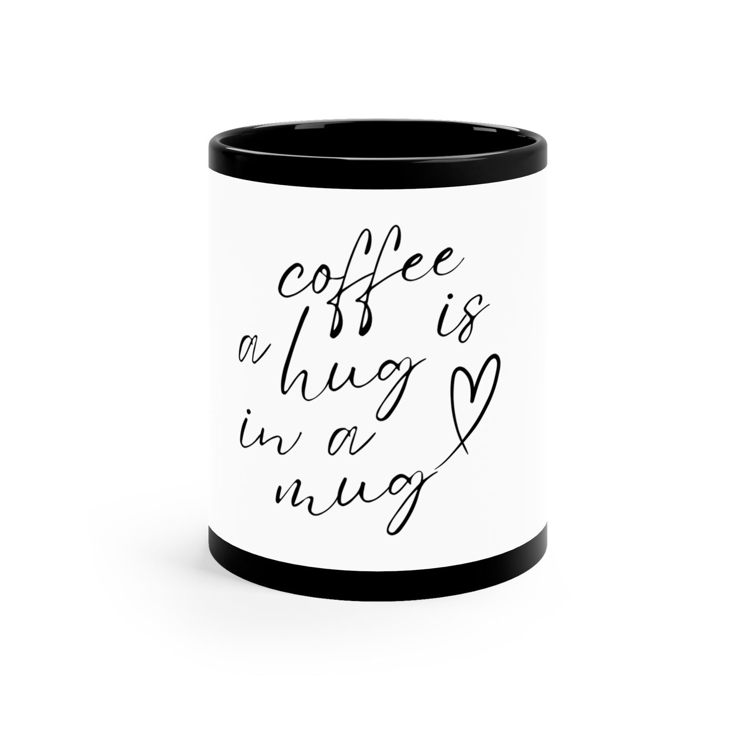 Coffee Hug Mug | Cute Black Coffee Cup for Coffee Lovers | Gift for Friends, Birthday, Holidays, Cozy Home Decor