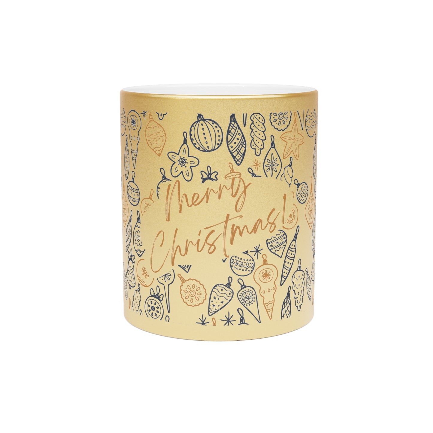 Metallic Christmas Mug, Festive Hot Cocoa Cup, Holiday Drinkware, Unique Gift for Coffee Lovers, Merry Christmas Decor, Winter Celebration