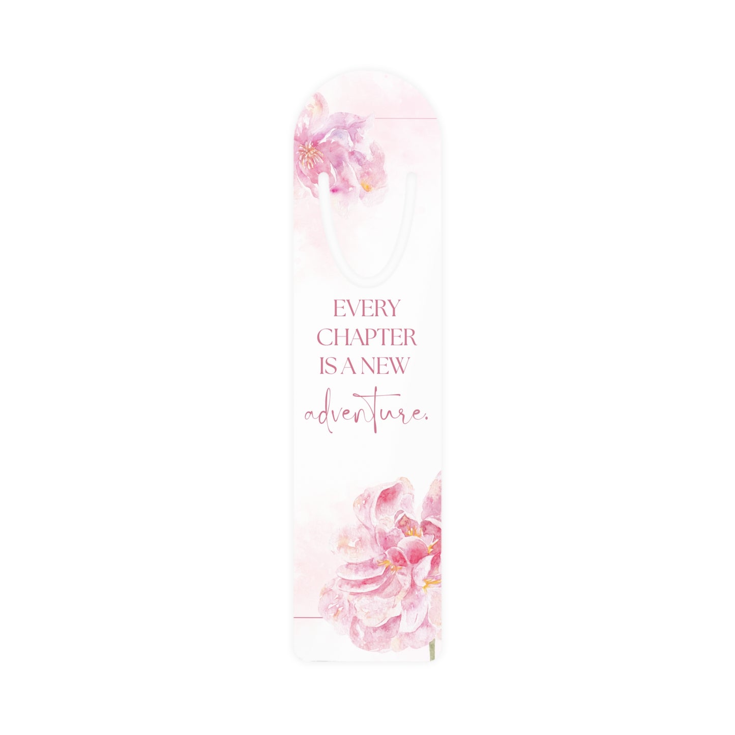 Floral Bookmark - 'Every Chapter is a New Adventure', Reading Gift, Book Lover Accessory, Novelty Bookmark, Page Marker, Spring Decor