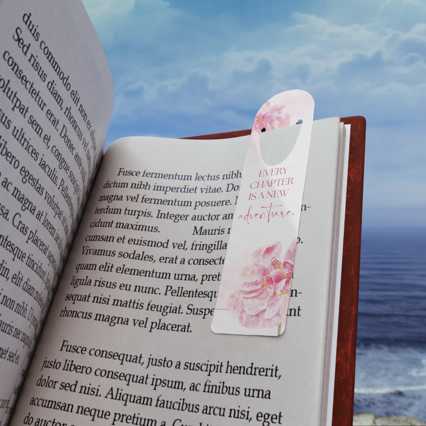 Floral Bookmark - 'Every Chapter is a New Adventure', Reading Gift, Book Lover Accessory, Novelty Bookmark, Page Marker, Spring Decor