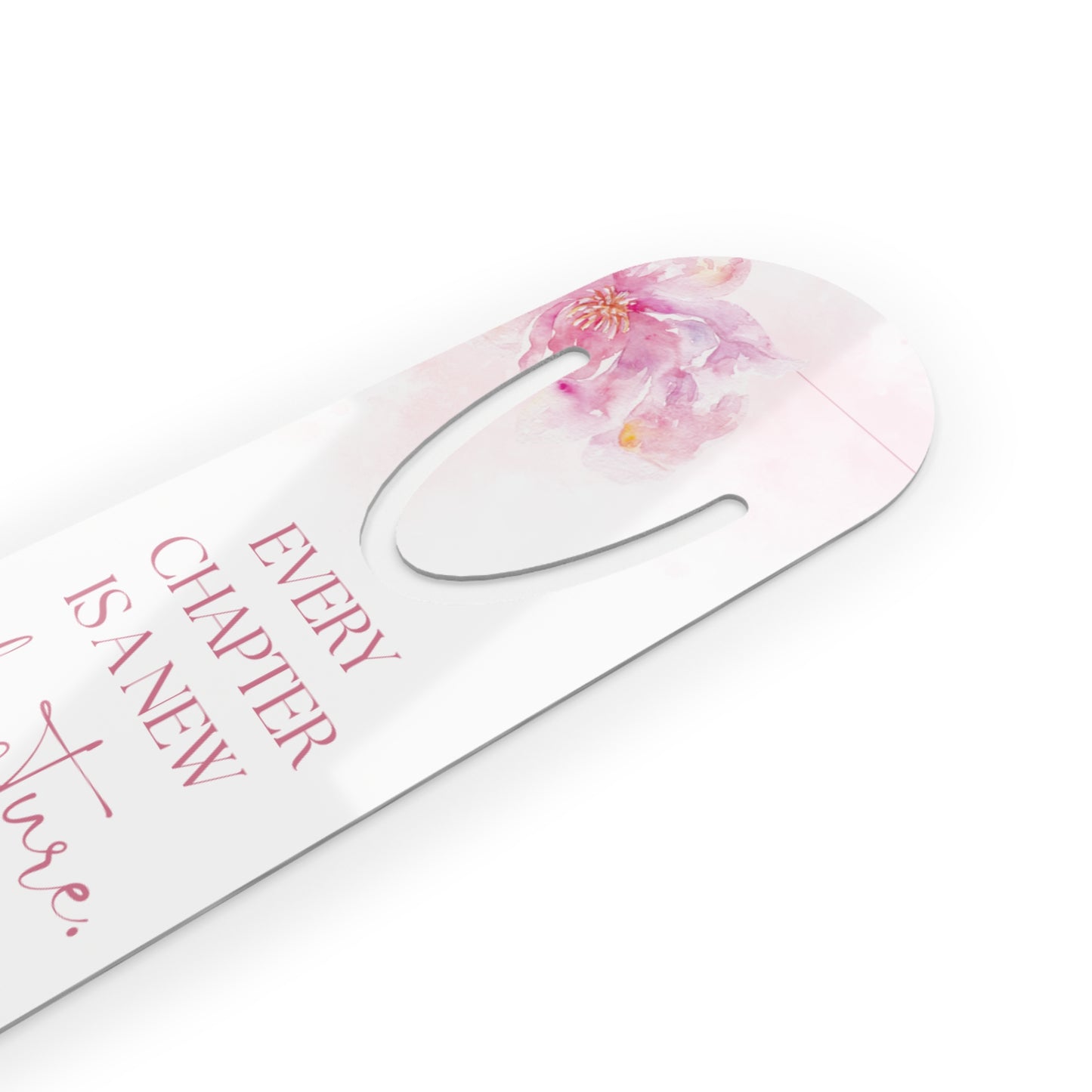 Floral Bookmark - 'Every Chapter is a New Adventure', Reading Gift, Book Lover Accessory, Novelty Bookmark, Page Marker, Spring Decor