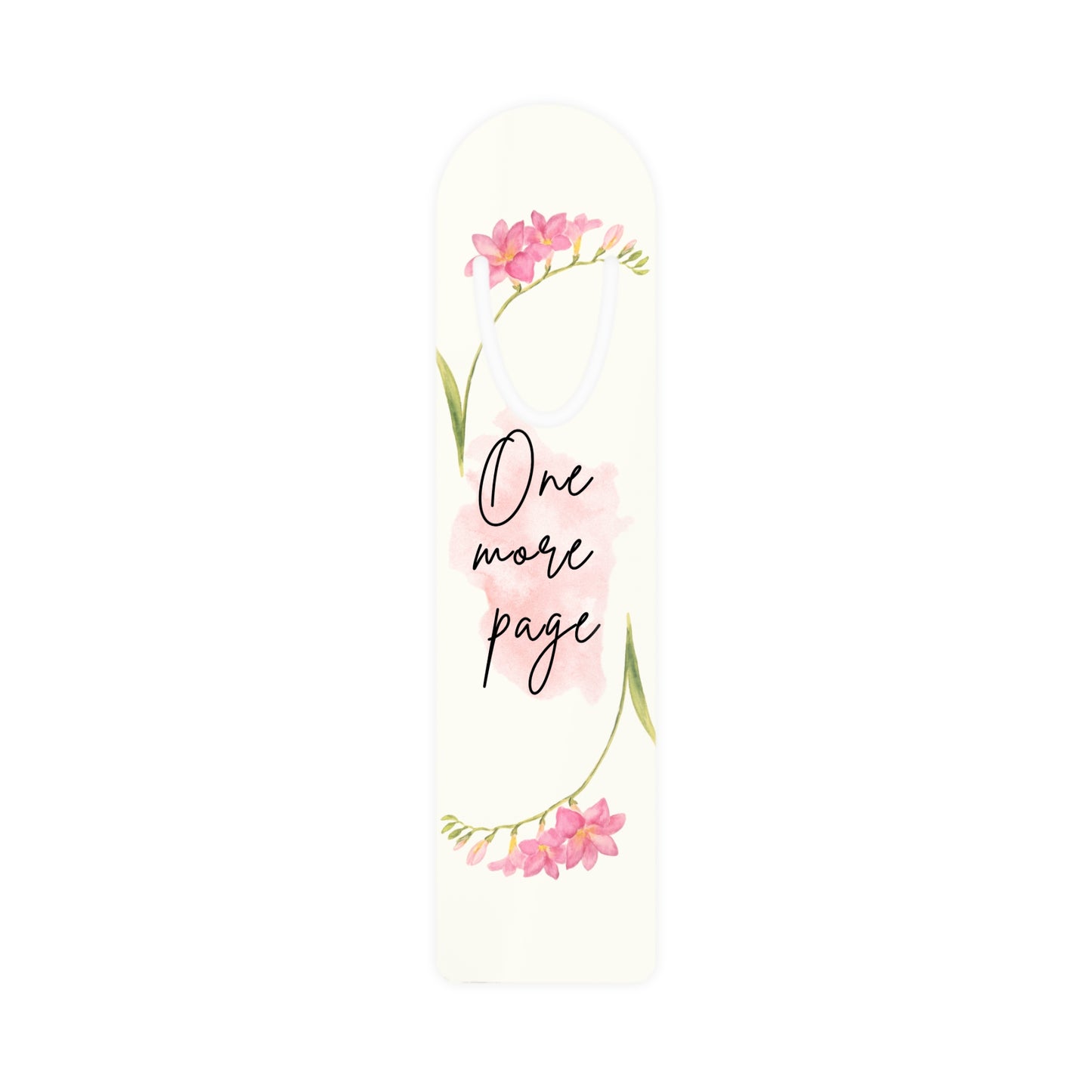 Floral Bookmark with 'One More Page' Quote, Cute Reading Accessory, Book Lover Gift, Teacher Gift, Stationery Essential