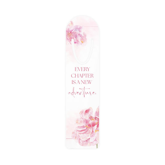 Floral Bookmark - 'Every Chapter is a New Adventure', Reading Gift, Book Lover Accessory, Novelty Bookmark, Page Marker, Spring Decor