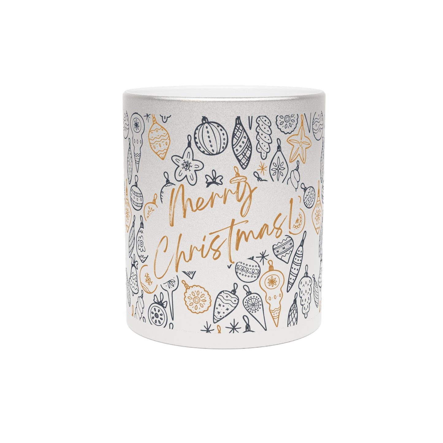 Metallic Christmas Mug, Festive Hot Cocoa Cup, Holiday Drinkware, Unique Gift for Coffee Lovers, Merry Christmas Decor, Winter Celebration