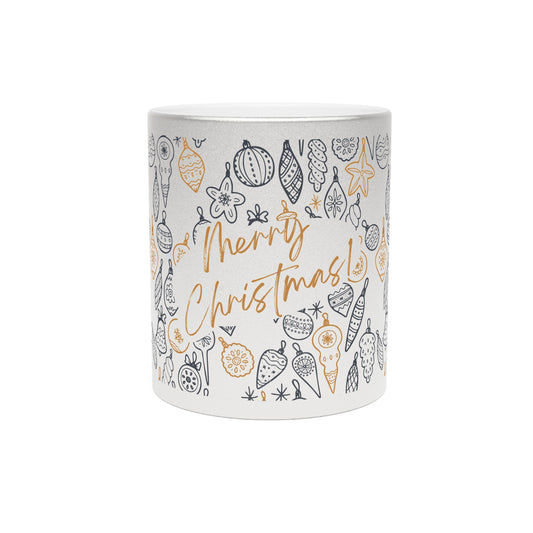 Metallic Christmas Mug, Festive Hot Cocoa Cup, Holiday Drinkware, Unique Gift for Coffee Lovers, Merry Christmas Decor, Winter Celebration
